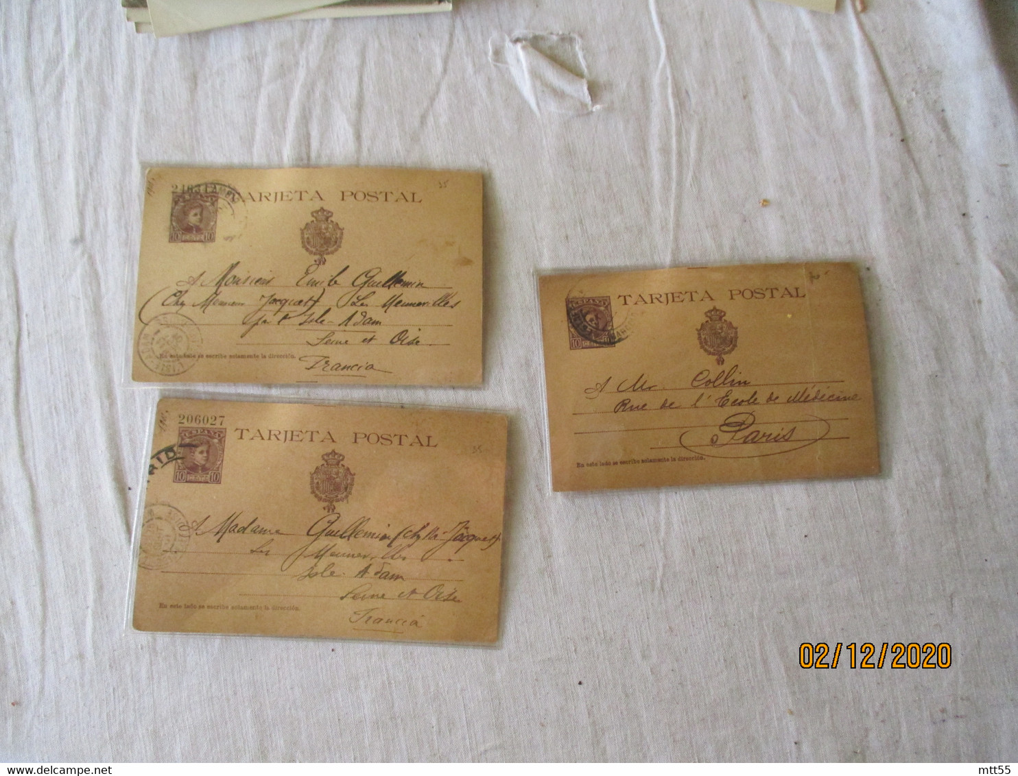 Espagne Espana Lot De  3 Tarjeta Postal 10 C  Marron Stationnery Card - 1850-1931