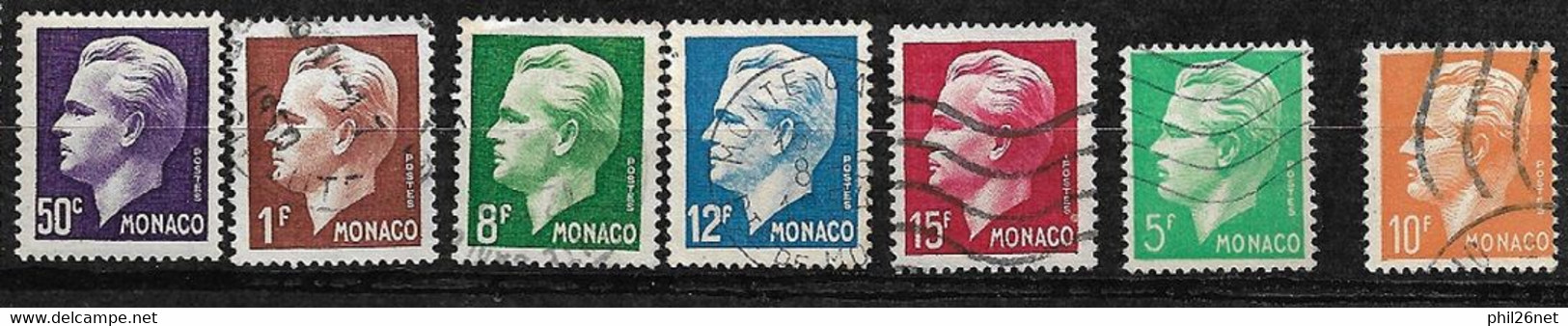 Monaco N°  345 à 350  Oblitérés     B/TB Le 344 Neuf * Offert   - Used Stamps