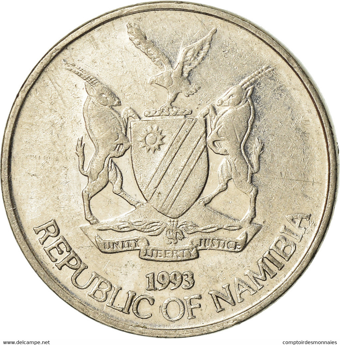 Monnaie, Namibia, 5 Cents, 1993, Vantaa, TTB, Nickel Plated Steel, KM:1 - Namibia