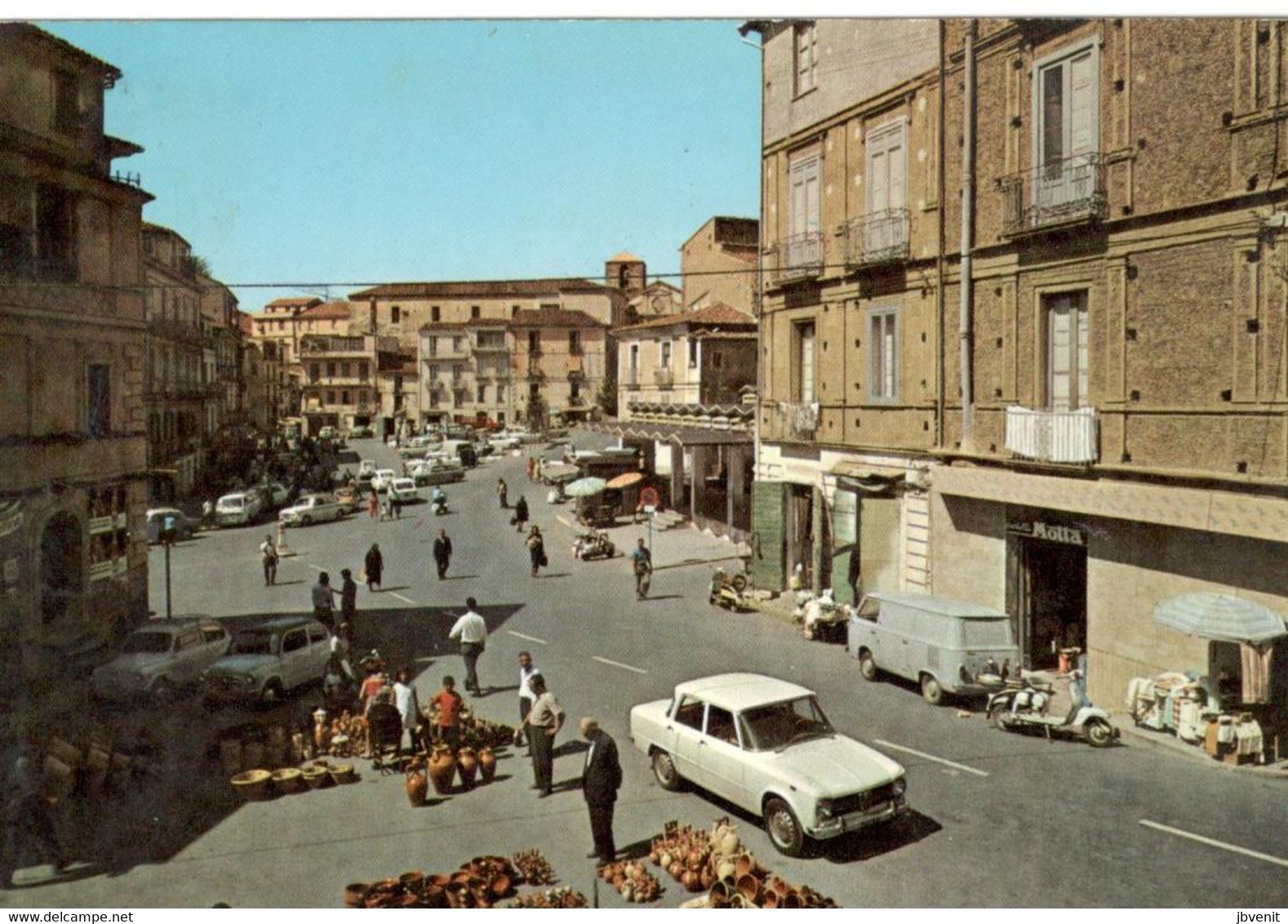 LAMEZIA TERME (CALABRIA)- Piazza Sacchi - Mercto Delle Ceramiche (auto FIAT) - Pubblicità MOTTA - Lamezia Terme