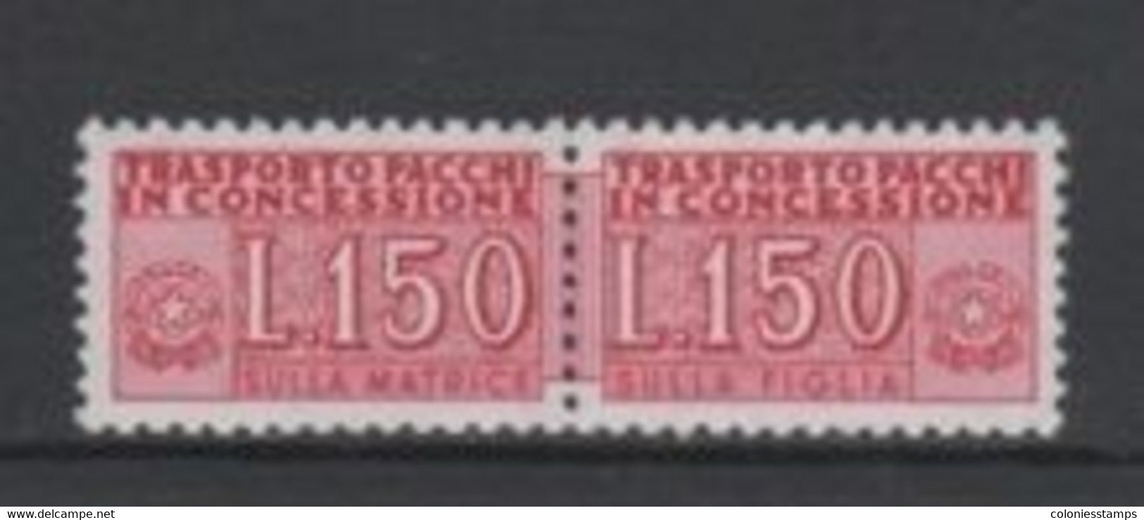 (SA0872) ITALY, 1968 (Parcel Post Authorized Delivery Stamp. 150 L.). Mi # PP18. MNH** Stamp (pair) - Pacchi Postali