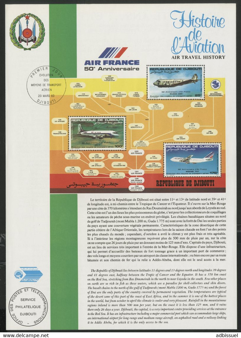 RARE FEUILLETS HISTOIRE DE L'AVIATION / AIR TRAVEL HISTORY. Air France / Blériot / Raids Aériens. Voir Description - Airplanes