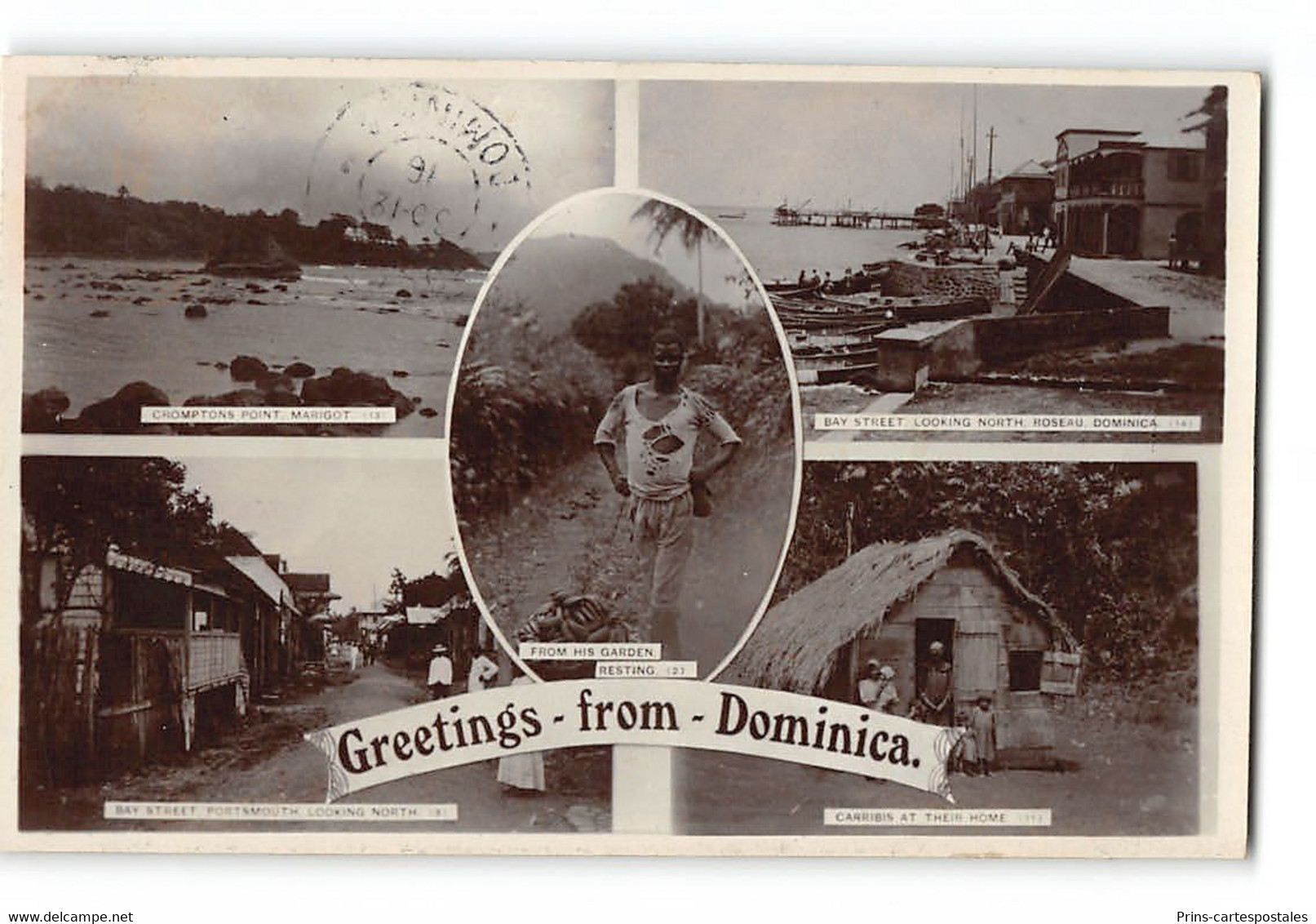 CPA Dominique - Greetings From Dominica - Marigot Roseau Portsmouth - Dominica