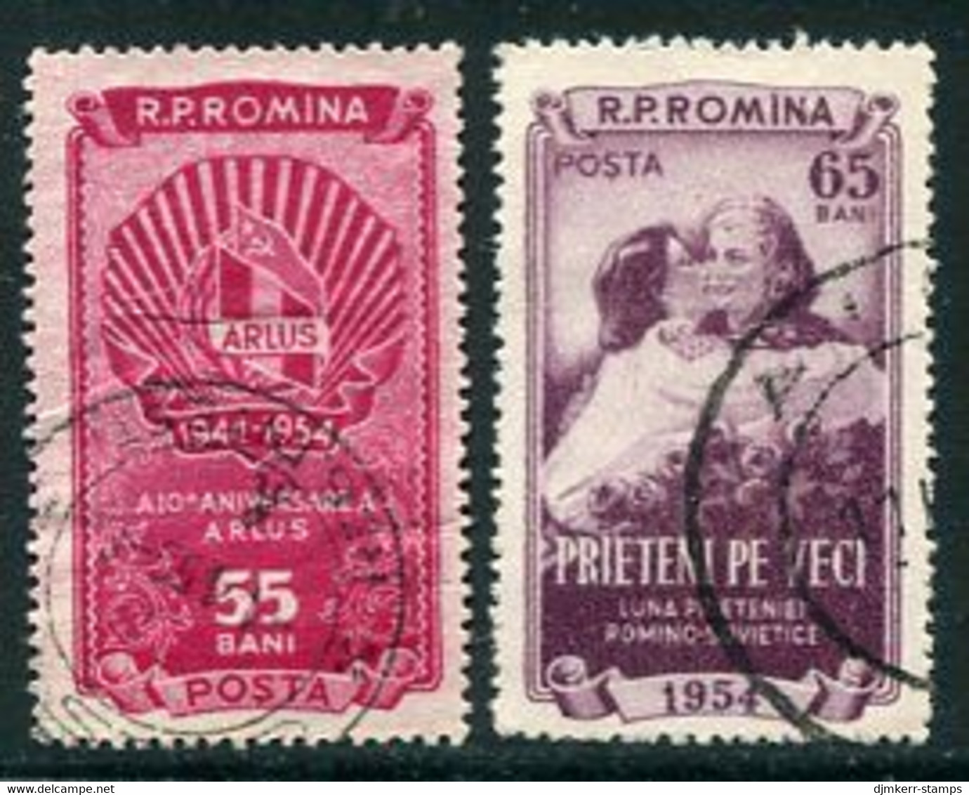 ROMANIA 1954 Romanian-Soviet Friendship Month Used,  Michel 1492-93 - Oblitérés