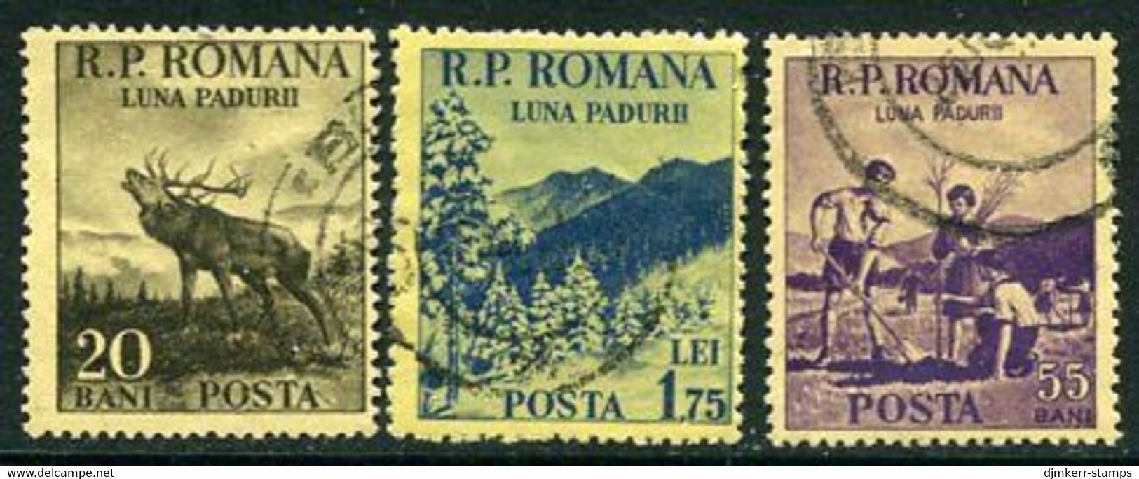ROMANIA 1954 Forest Month Used,  Michel 1464-66 - Oblitérés