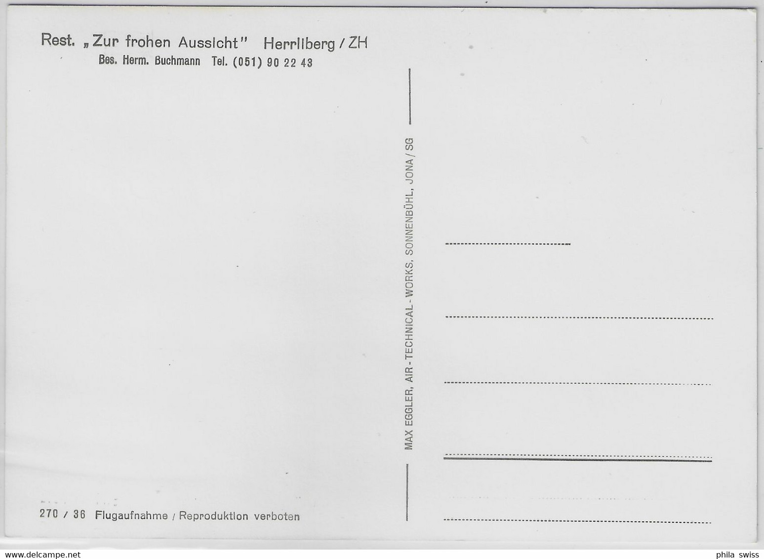 Flugaufnahme Restaurant Zur Frohen Aussicht Herrliberg ZH - Herrliberg