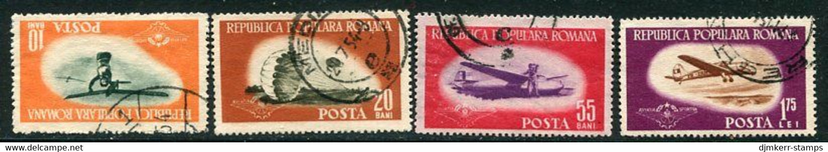 ROMANIA 1953 Sport Aviation Used,  Michel 1450-53 - Used Stamps