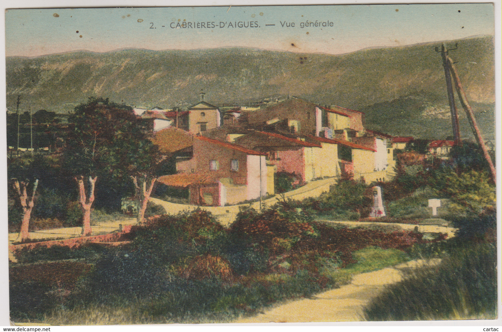 D84 - CABRIERES D'AIGUES - VUE GENERALE - Carte Colorisée - Cabrieres D'Aigues