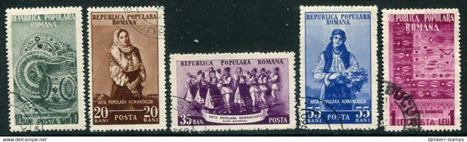 ROMANIA 1953 Folk Art Used.  Michel 1430-34 - Used Stamps