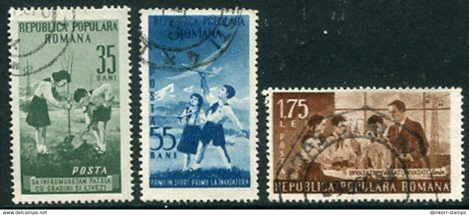 ROMANIA 1953 Pioneer Organisation Used.  Michel 1425-27 - Gebruikt