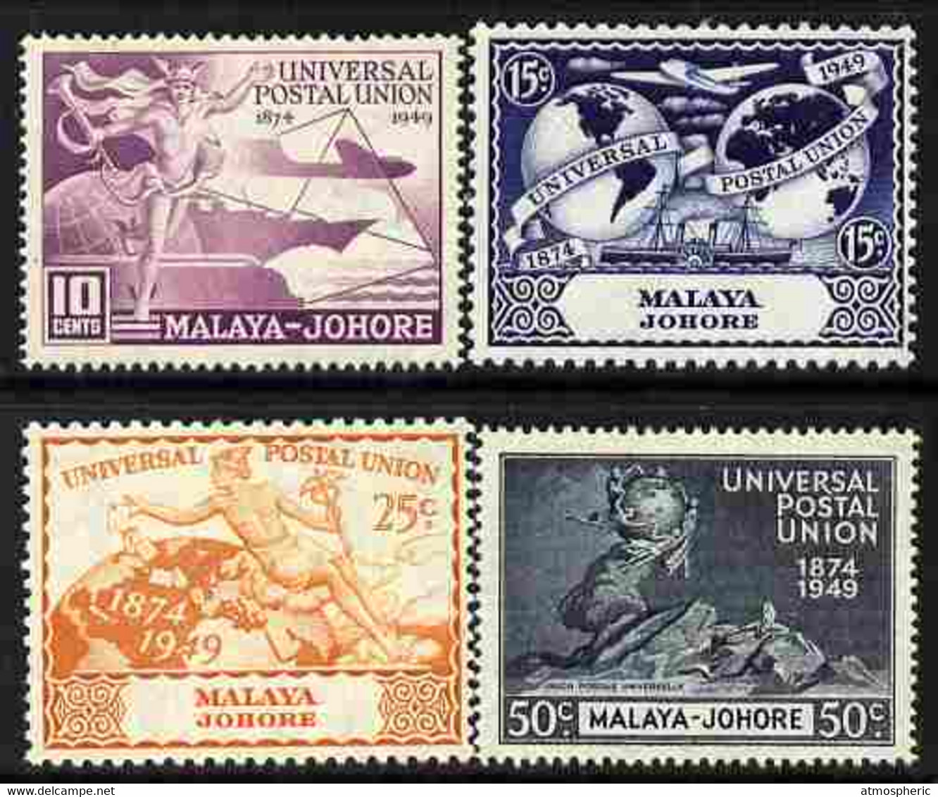 Malaya - Johore 1949 KG6 75th Anniversary Of Universal Postal Union Set Of 4 Mounted Mint, SG 148-51 - Johore