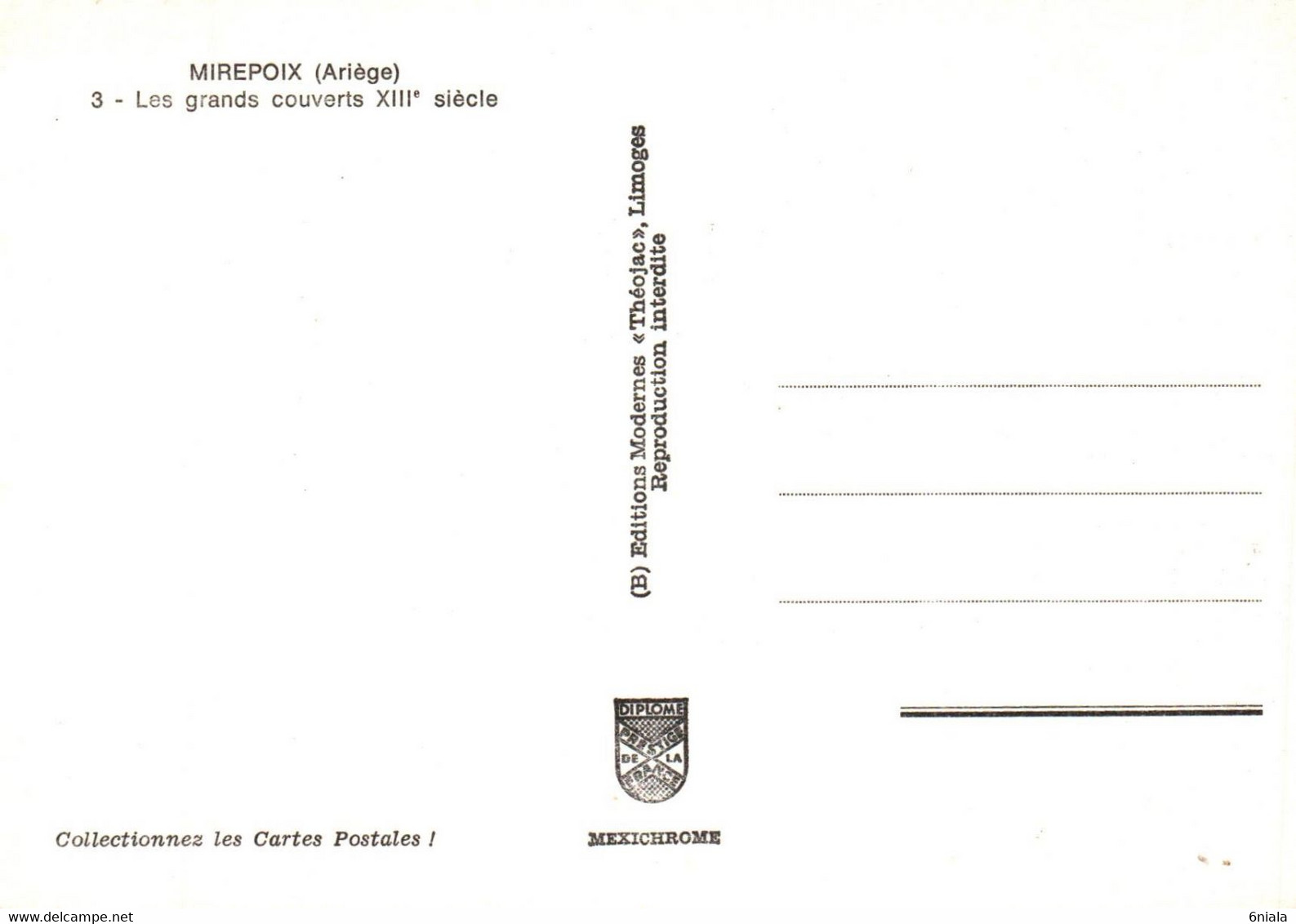 5045 Carte Postale MIREPOIX  Les Grands Couverts XIIIe Siècle     09 Ariège - Mirepoix