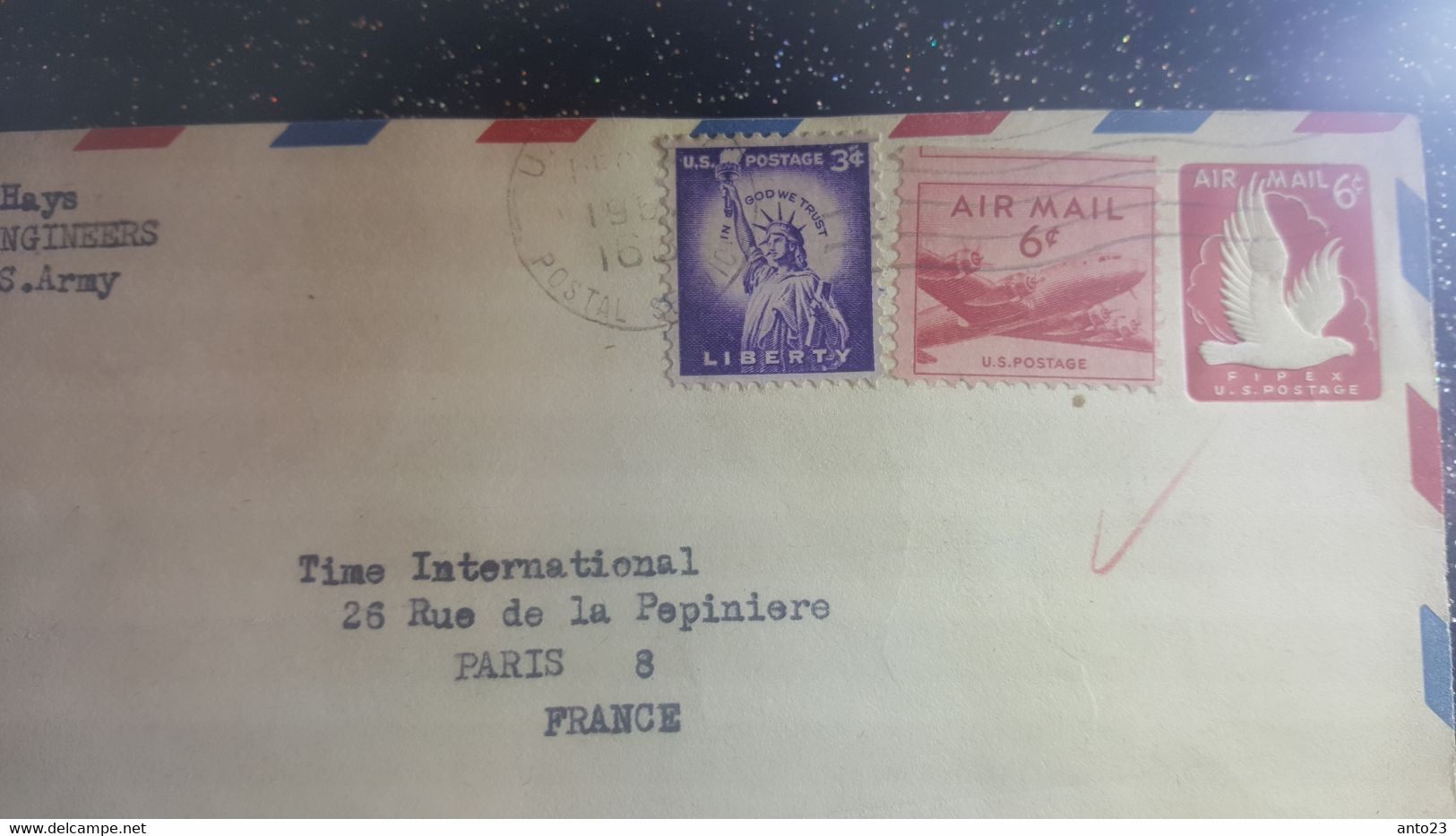 USA 1958 ENTIER POSTAL/GANZSACHE/POSTAL STATIONERY PAR AVIONUS ARMY POUR TIME INTERNATIONAL - 1941-60