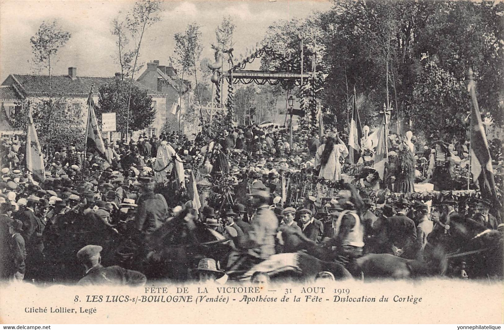 85 - VENDEE - LES LUCS EN BOULOGNE - 10132 - Fête De La Victoire 31 Août 1919 - Cortège - Procession - Les Lucs Sur Boulogne