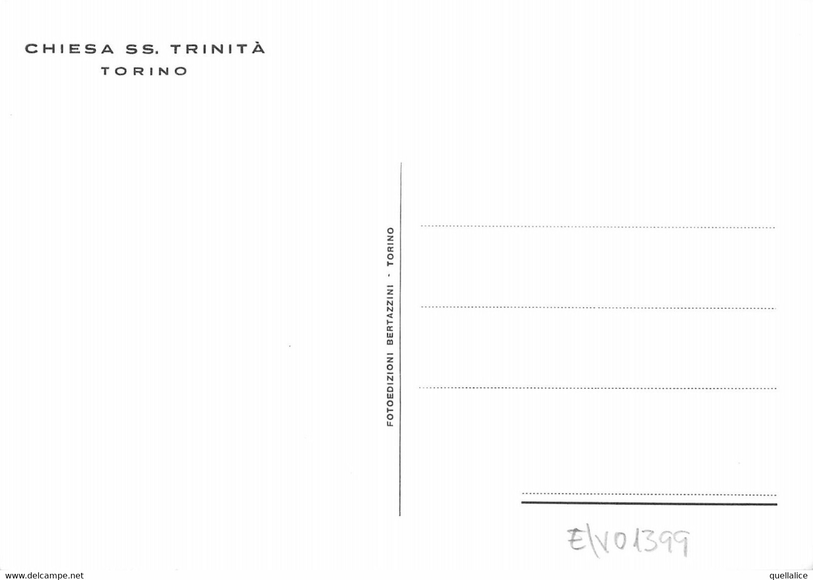 02074 "TORINO - CHIESA S.S. TRINITA'" INTERNO. CART NON SPED - Iglesias