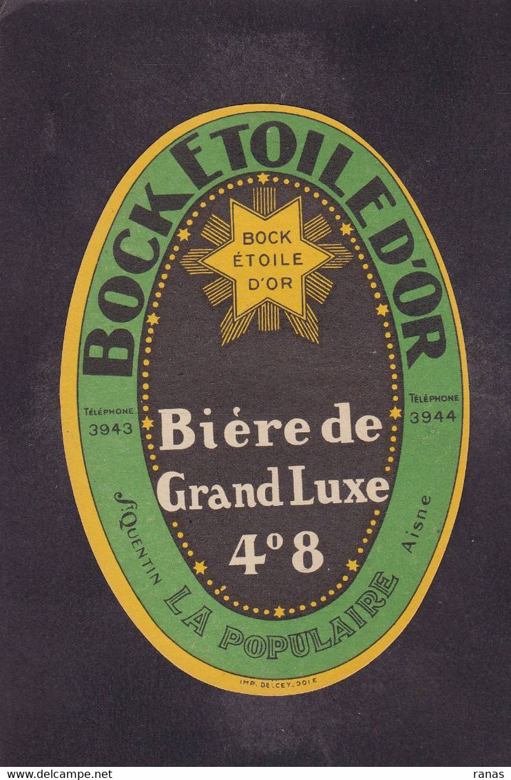 Publicité étiquette Bière Beer Publicitaire Réclame La POPULAIRE Saint Quentin 8 X 11,5 - Advertising