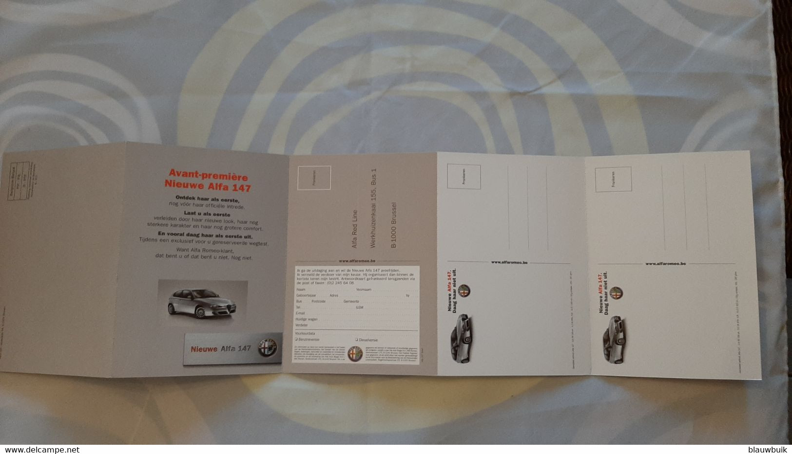 BROCURE + POSTKAARTEN  ALFA ROMEO 147 5 KAARTJES Dutch  RARE!!!! - Auto/moto