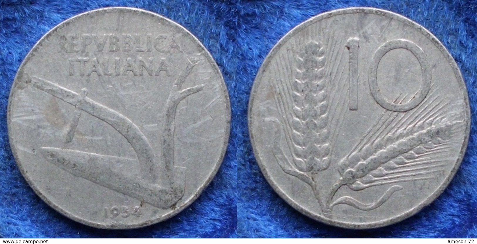 ITALY - 10 Lire 1954 R "plow" KM# 93 Republic (1946-2001) - Edelweiss Coins . - Otros & Sin Clasificación