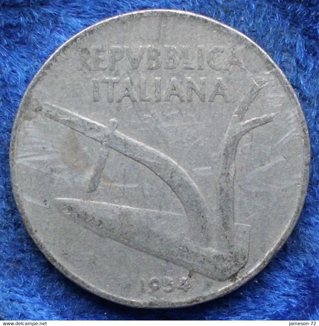 ITALY - 10 Lire 1954 R "plow" KM# 93 Republic (1946-2001) - Edelweiss Coins . - Otros & Sin Clasificación