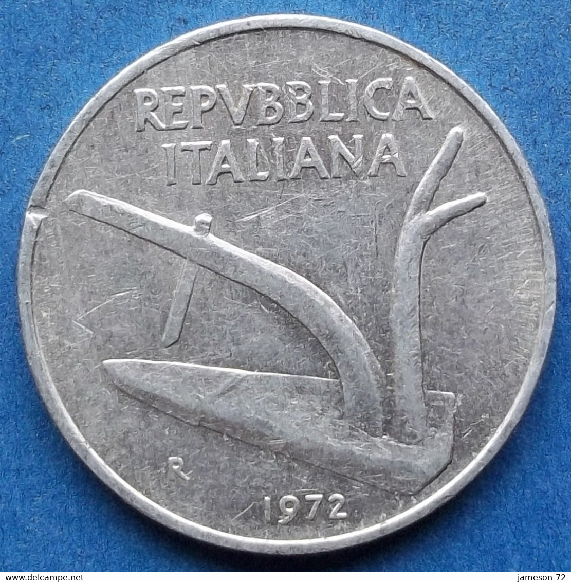 ITALY - 10 Lire 1972 R "plow / Wheat Ears" KM# 93 Republic Lira Coinage - Edelweiss Coins - Other & Unclassified