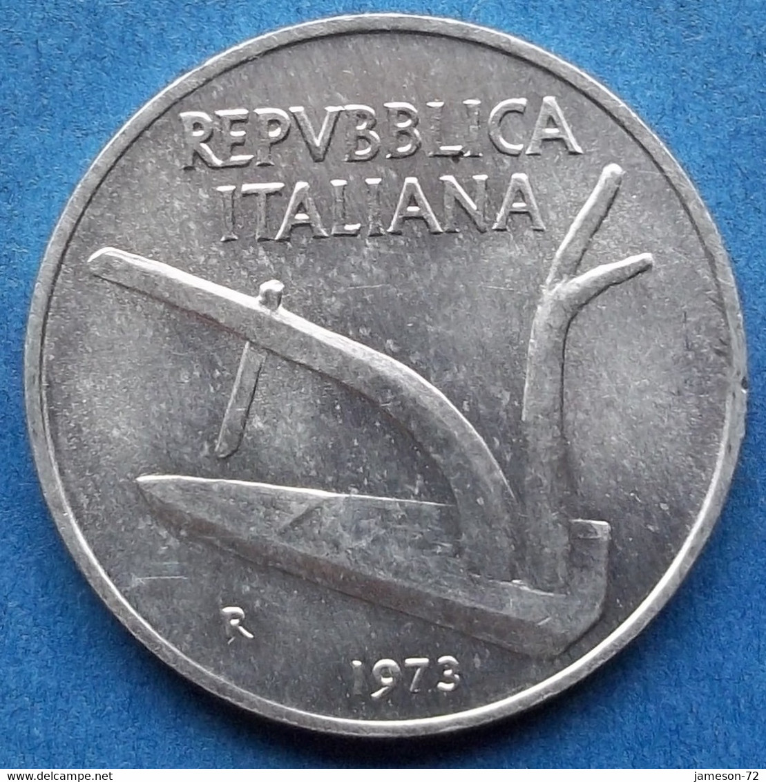 ITALY - 10 Lire 1973 R "plow / Wheat Ears" KM# 93 Republic Lira Coinage - Edelweiss Coins - Otros & Sin Clasificación