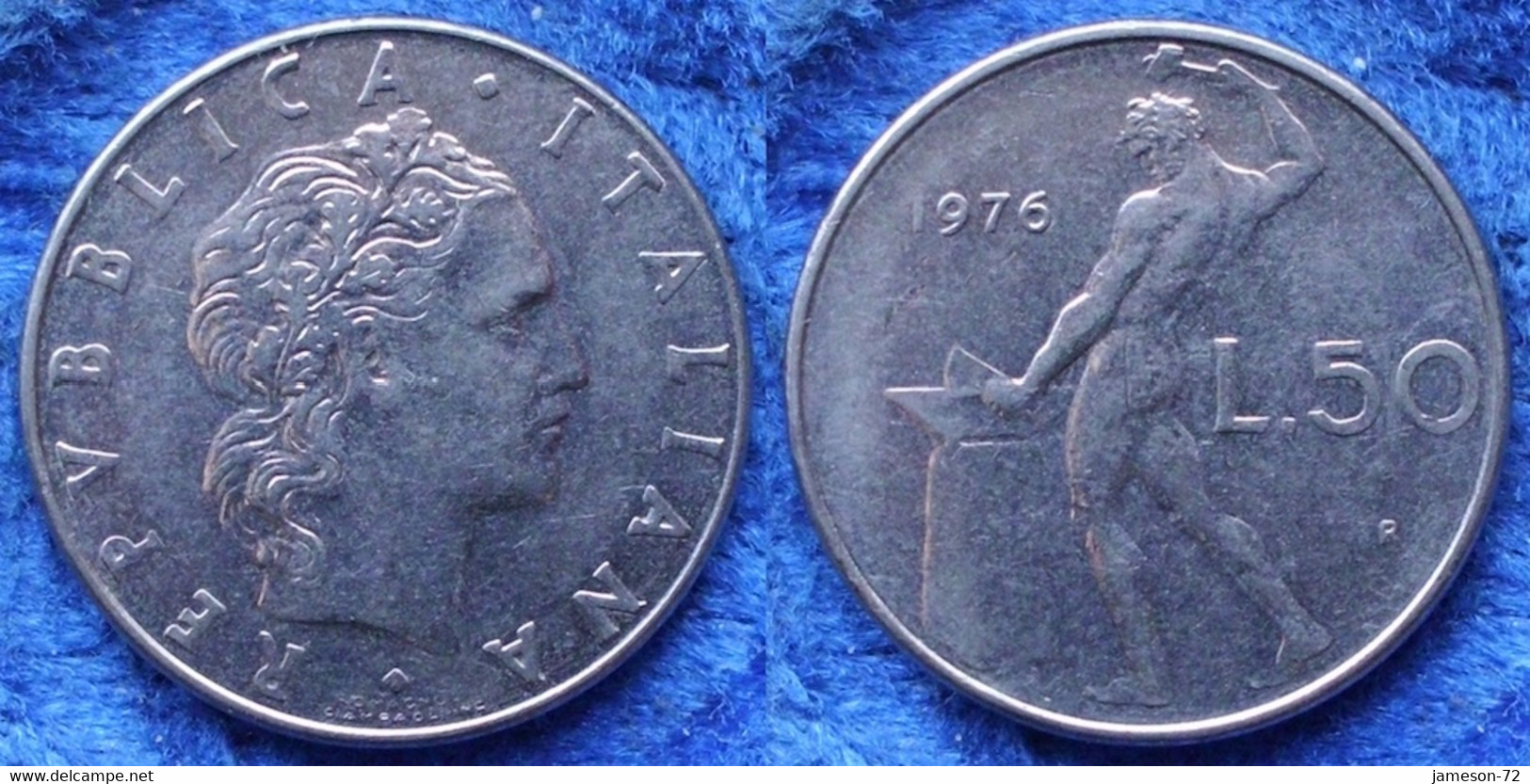 ITALY - 50 Lire 1976 R "Vulcan" KM# 95.1 - Edelweiss Coins - Edelweiss Coins - Otros & Sin Clasificación