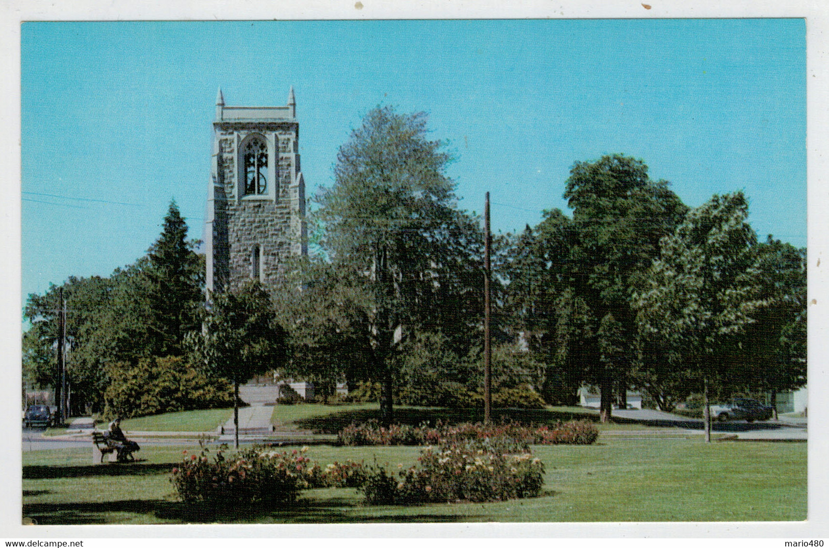 STAMFORD   CONN.    BEDFORD  PARK  AND  THE  FIRST  CONGREGATIONAL  CHURCH           (NUOVA) - Stamford