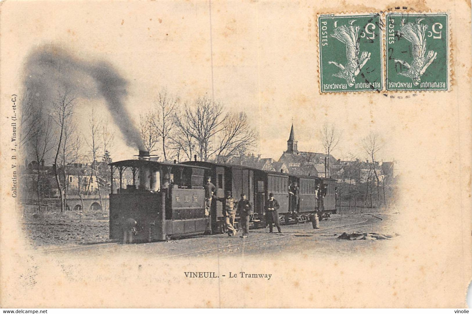 PIE-R.F-20-2405 : VINEUIL. LE CHEMIN DE FER DEPARTEMENTAL. TRAMWAY A VAPEUR. TACOT. - Altri & Non Classificati