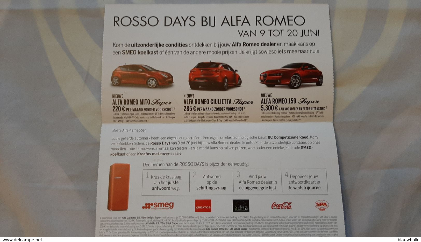 PAKKET VAN UITNODIGINGEN ALFA ROMEO Dutch