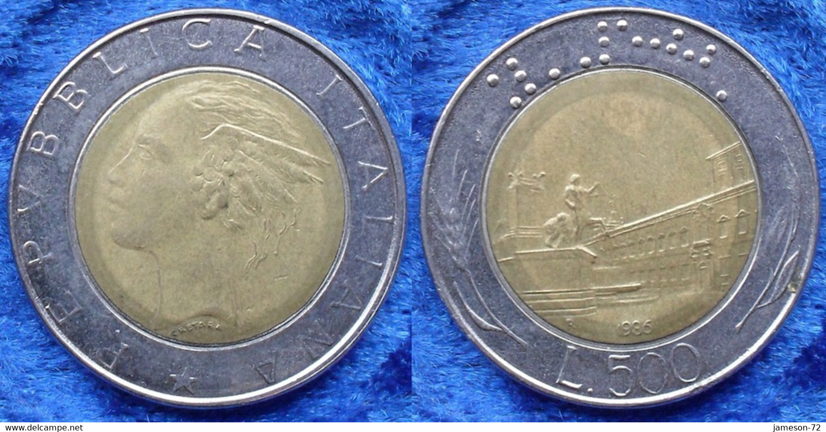 ITALY - 500 Lire 1986 R KM# 111 Bi-metallic - Edelweiss Coins - Andere & Zonder Classificatie
