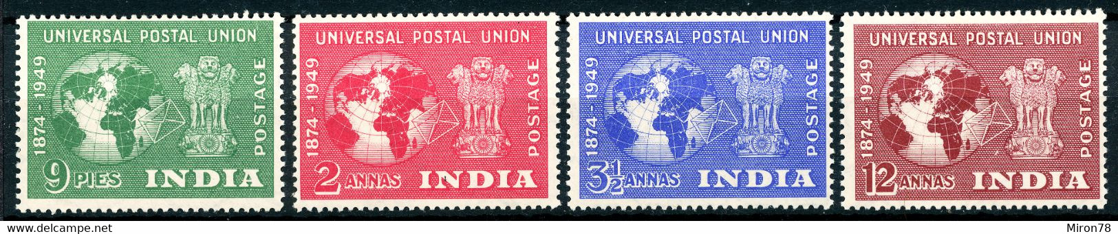 INDIA 1949 UPU SCOTT #223/26 MINT - Unused Stamps