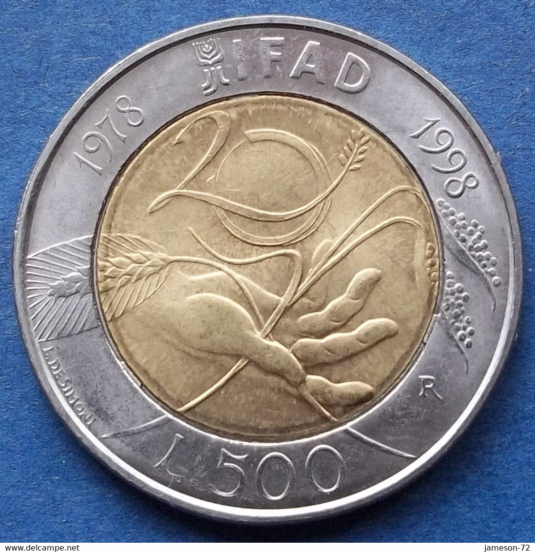 ITALY - 500 Lire ND (1998) R "IFAD" KM# 193 Bi-metallic - Edelweiss Coins - Otros & Sin Clasificación