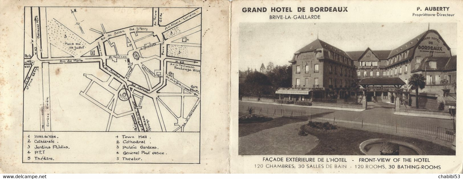 19 - BRIVE - GRAND HOTEL De BORDEAUX - Sports & Tourisme