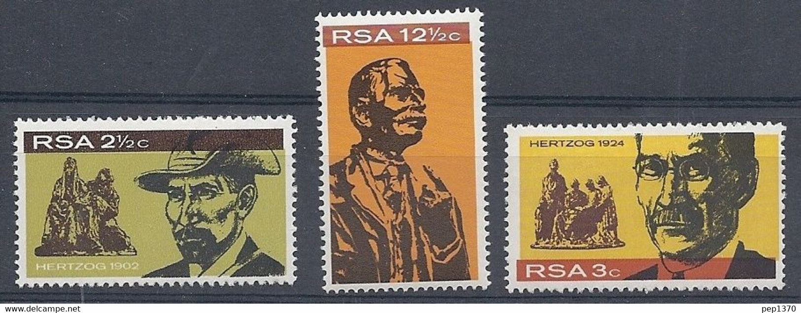 AFRICA DEL SUR 1968 - SUDAFRICA - MONUMENTO AL GENERAL HERTZOG - YVERT Nº 313-315** - Neufs