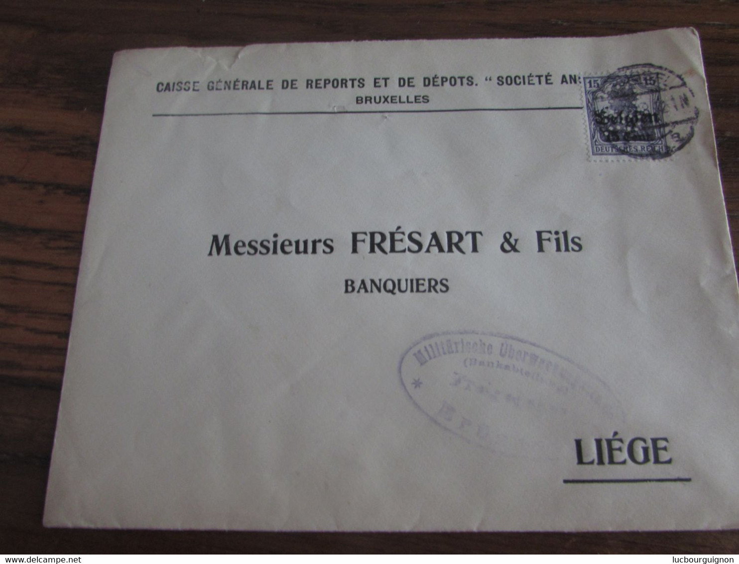 14-18: Lots De 4 Lettres De BXL Affranchies Avec 4 Timbres Différents  PERFORES + Cachets Mauves Au Verso - Unclassified