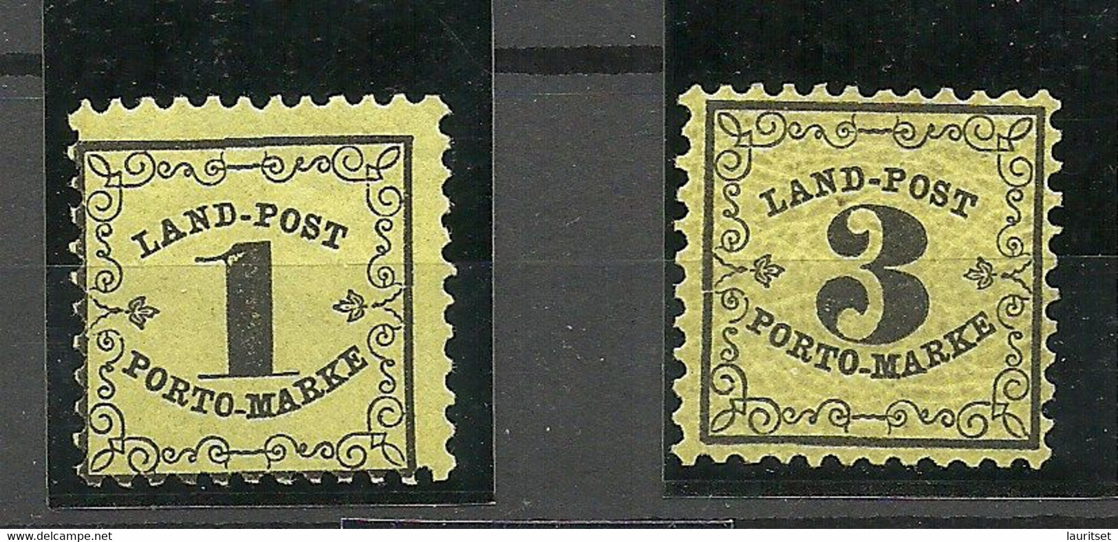 Altdeutschland BADEN 1862 Porto Landpost-Portomarken Michel 1 - 2 MNH/MH - Ungebraucht