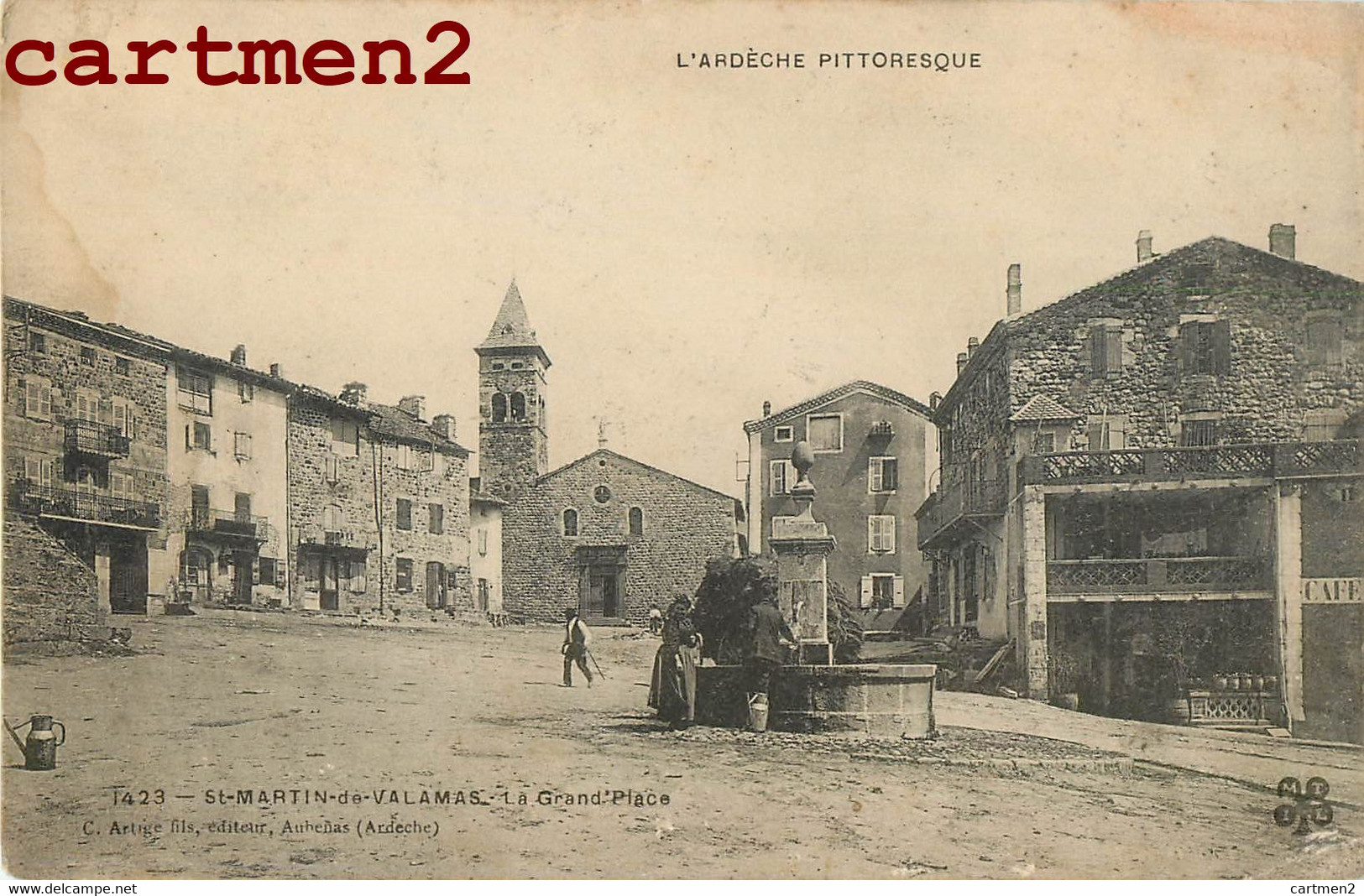 SAINT-MARTIN-DE-VALAMAS LA GRAND'PLACE FONTAINE 07 ARDECHE - Saint Martin De Valamas