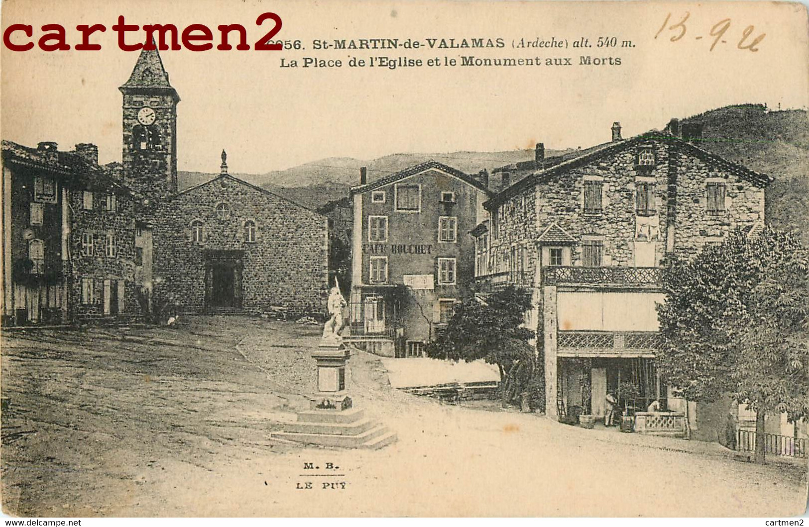 SAINT-MARTIN-DE-VALAMAS LA PLACE DE L'EGLISE ET LE MONUMENT AUX MORTS 07 ARDECHE - Saint Martin De Valamas