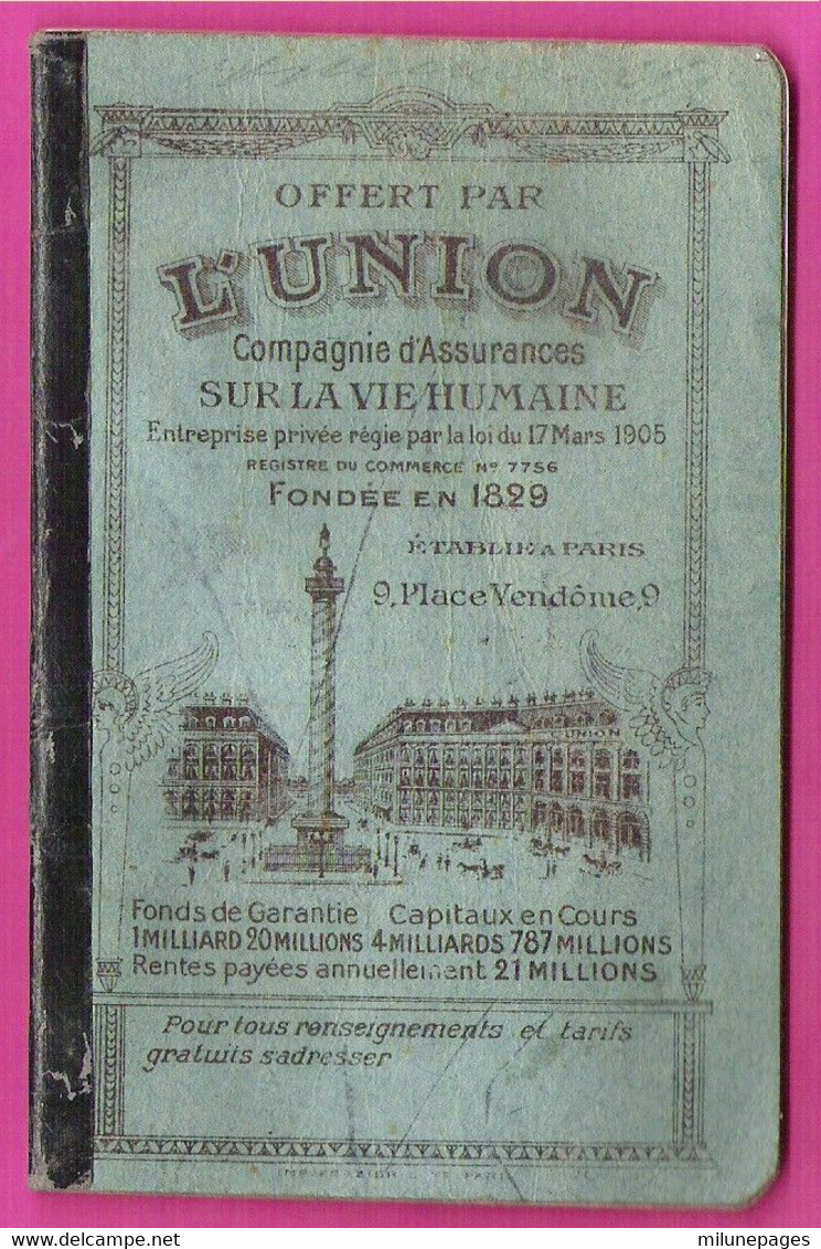 Calendrier Carnet 1933 Offert Par La Compagnie D'Assurances L'Union - Formato Piccolo : 1921-40