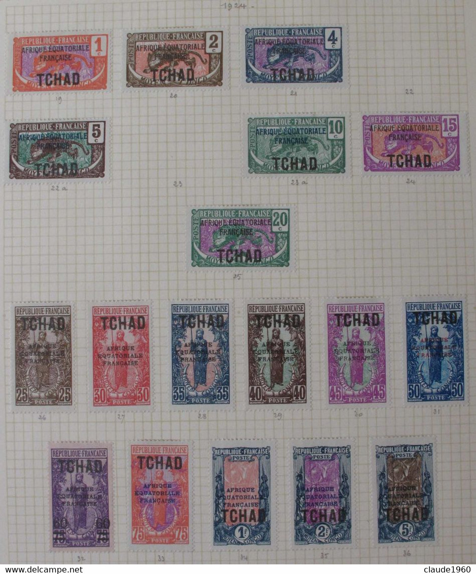 Tchad 1924 Yver 19 à 36 Neufs* - Unused Stamps