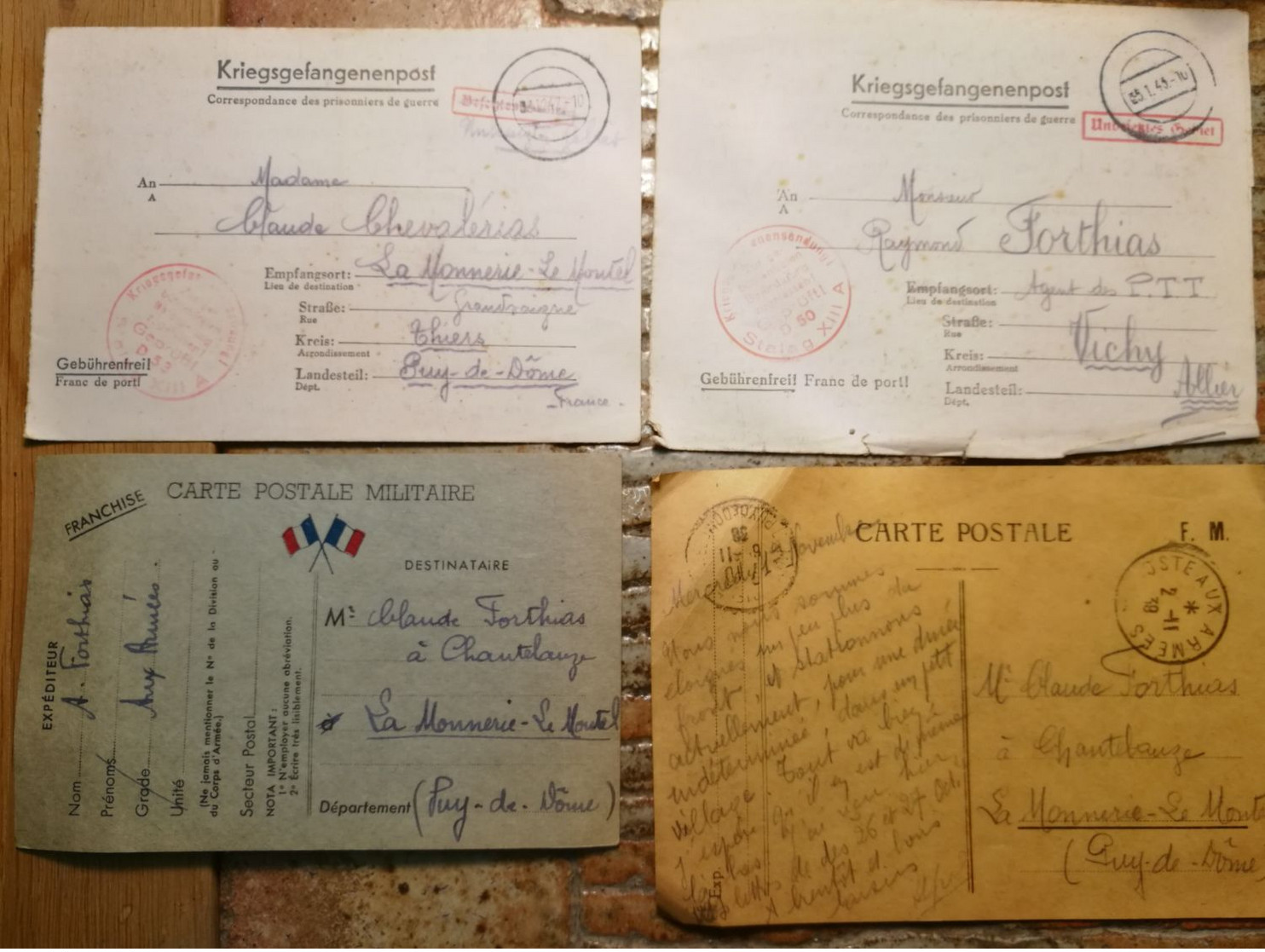 Lot 7 Correspondances Prisonniers Ww1  + 1 Ww2 - Guerra Del 1939-45