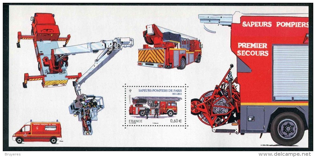 SOUVENIR PHILATELIQUE De 2011 "SAPEURS-POMPIERS DE PARIS 1811-2011" Avec Son Encart Illustré - Blocs Souvenir