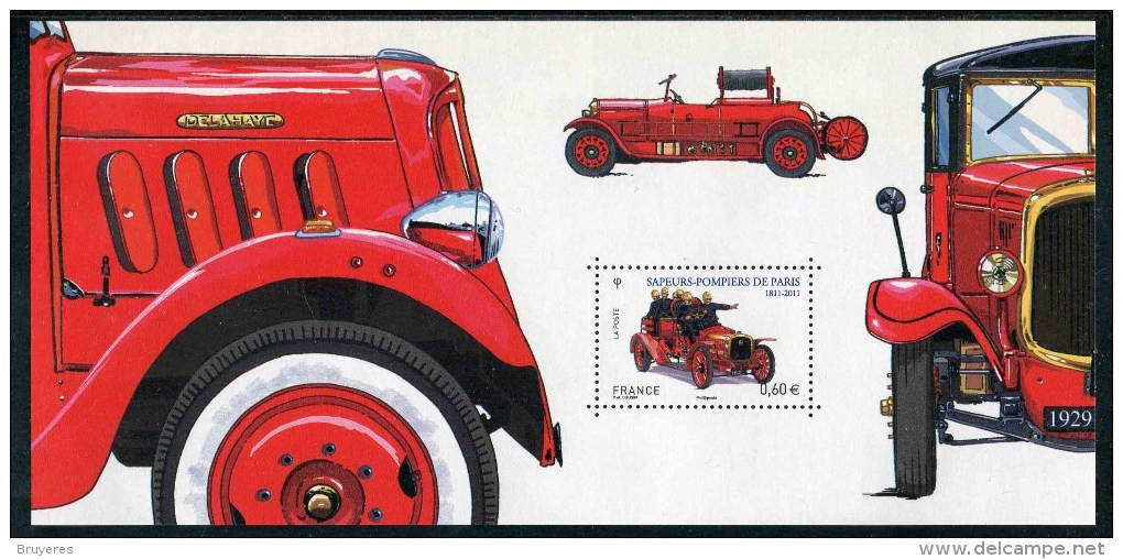 SOUVENIR PHILATELIQUE** De 2011 "SAPEURS-POMPIERS DE PARIS 1811-2011" Avec Son Encart Illustré - Blocs Souvenir