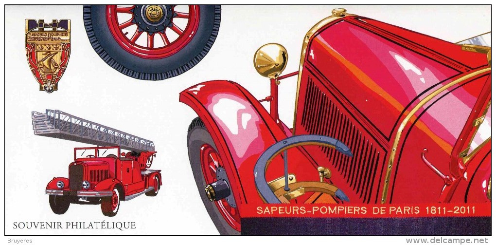 SOUVENIR PHILATELIQUE** De 2011 "SAPEURS-POMPIERS DE PARIS 1811-2011" Avec Son Encart Illustré - Blocs Souvenir