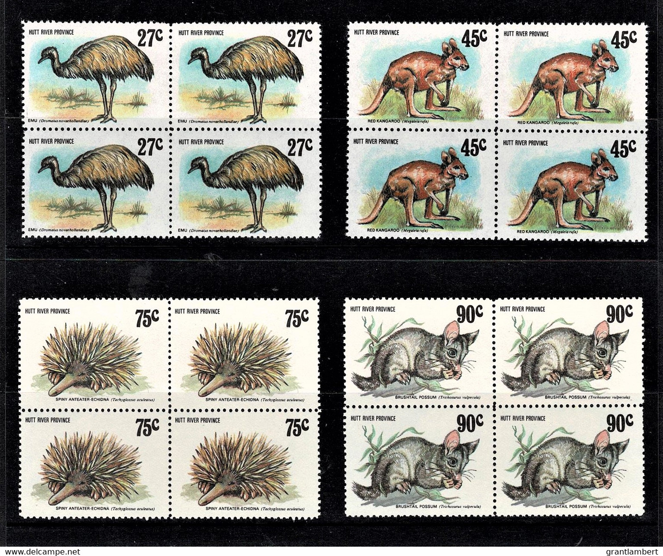 Hutt River Province 1983 Animals - Wildlife Set As Blocks Of 4 MNH - Cinderellas