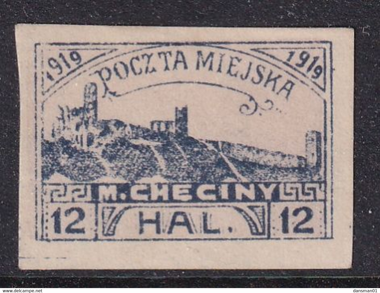 POLAND Checiny Local 1919 12 Hal Imperf Mint - Variétés & Curiosités