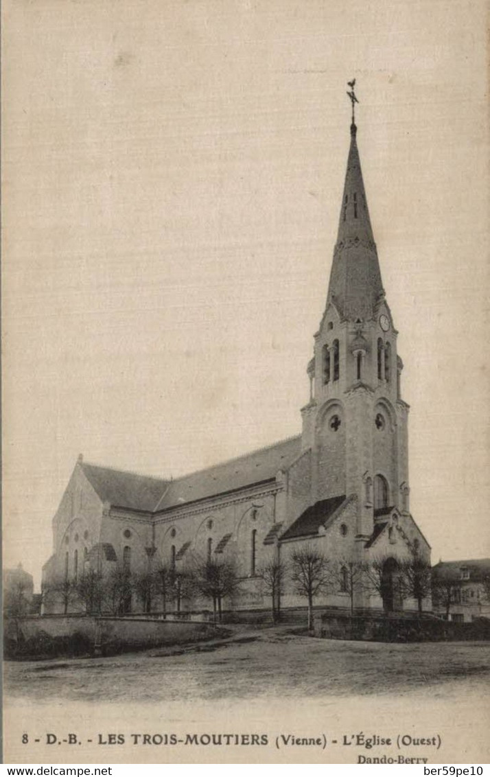 86 LES TROIS MOUTIERS  L'EGLISE OUEST - Les Trois Moutiers