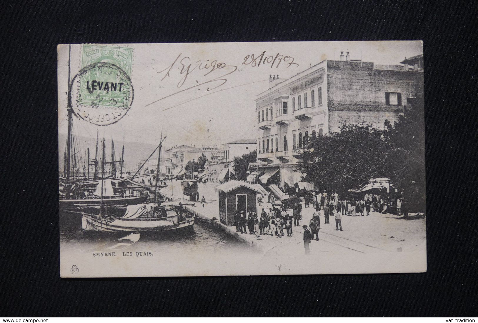 LEVANT BRITANNIQUE - Oblitération Bureau Anglais En Turquie Sur Carte Postale De Smyrne En 1907 Pour La France - L 80572 - Levante Britannico