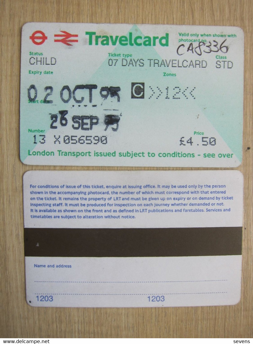 London Transport 7 Days Travel Card,child Card - Europe