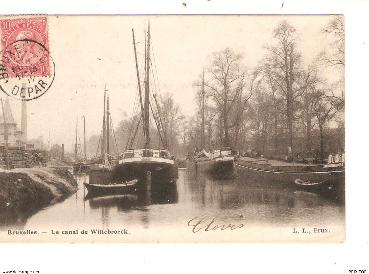 REF2524/ CP-PC Bruxelles Le Canal De Willebroeck Bateaux-Péniches - Navigazione